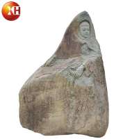 Natural Stone Sculpture Abstract Female Bluestone Carving For Garden Landscape Decoration