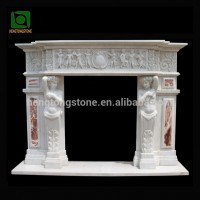 Yellow Marble Fireplace Frame For Decoration