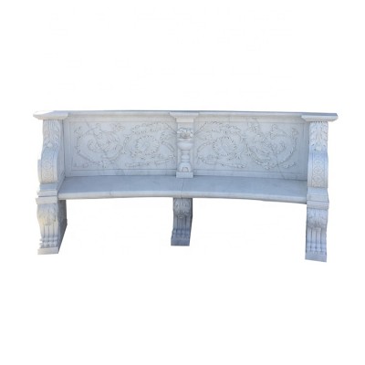 White Marble Small Bench Sculpture