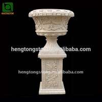 Garden Used Natural Marble Carving Flowerpot