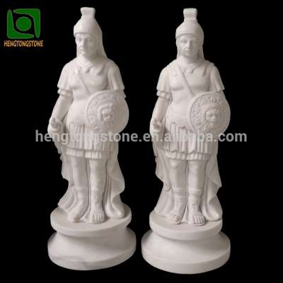 White Black Marble Chess Figure Statue Stock