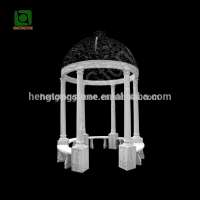 Carved Outdoor Victorian Style White Marble Gazebo