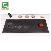 Beautiful Black Marble Tea Tray Sculpture For Use