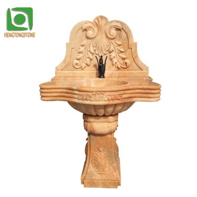 Pink Marble Carving Washing Basin For Bathroom